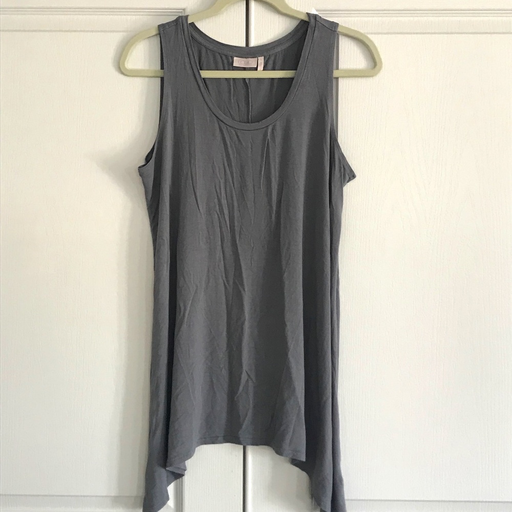 LOGO by Lori Goldstein Gray Sleeveless Tunic Sz L